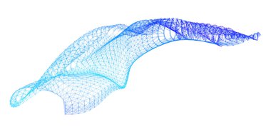 Network lines. Net wave information flow. Scientific paradigm solutions future. Forward vision progress. Big data cells deep development analysis foresight conference background banner. Screen back.