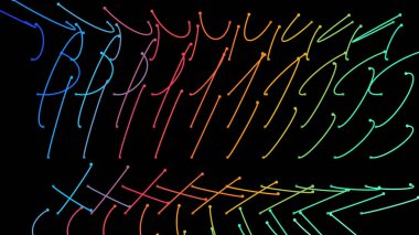 Işık demetlerini çaprazlıyorum. Enerji akışı lazer hatları. Neon pleksus düğümleri. Uzayda sonsuzluğun eğri yol göstericisi. Geçiş matrisi enerji seviyesi. Derin veri tabanlarını göster. Kaos ve düzen arkaplanı