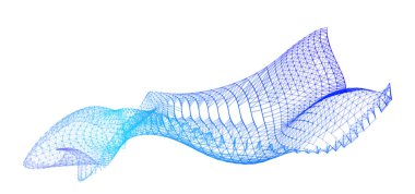 Network lines. Net wave information flow. Scientific paradigm solutions future. Forward vision progress. Big data cells deep development analysis foresight conference background banner. Screen back.