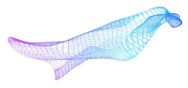 Network lines. Net wave information flow. Scientific paradigm solutions future. Forward vision progress. Big data cells deep development analysis foresight conference background banner. Screen back.