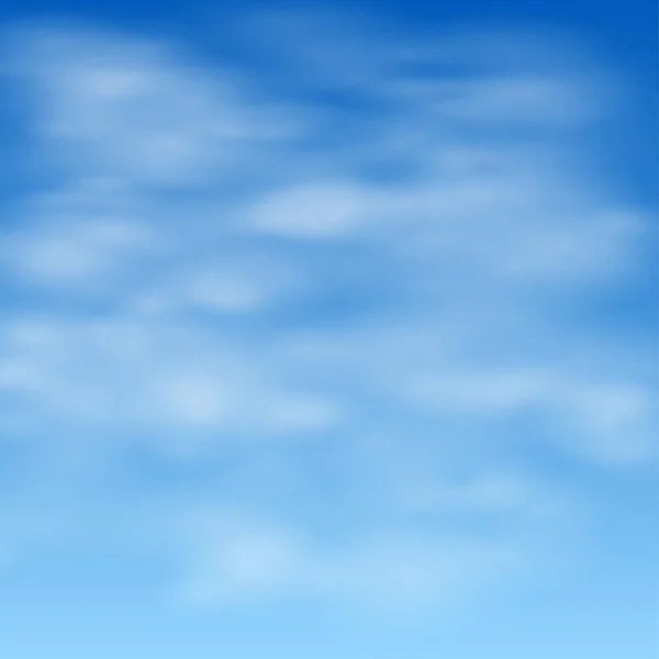 青い空に白い雲 現実的な雲 白い霞霧 ベクターイラスト — ストックベクタ