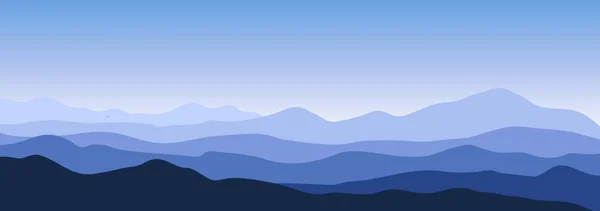 Berge Hintergrund Horizontales Weites Panorama Blauer Berge Der Ferne Vektorillustration — Stockvektor