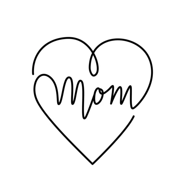 Las Letras Mamá Forma Corazón Como Diseño Colgante Una Plantilla — Vector de stock