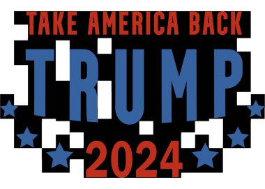 Trump altyazı yazdı. Amerika 'yı geri al Trump 2024. Yüksek kalite fotoğraf
