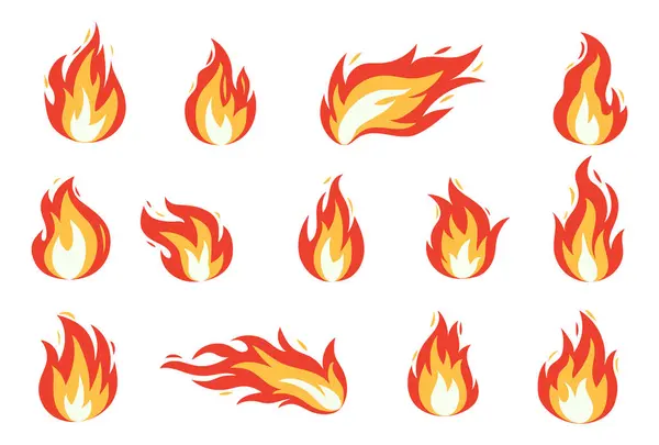 Beyaz arkaplanda parlak yakma simgesi izole edildi. Hot Fire Düz Clipart şarkı koleksiyonu yapıyor. Yanan ateş topu işaretleri