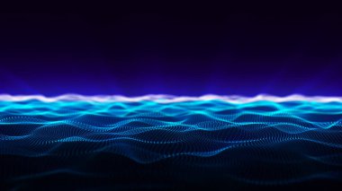 Noktaları ve çizgileri birleştiren soyut bir arkaplan. Ağ bağlantısı yapısı. Pleksus etkisi. 3d oluşturma.
