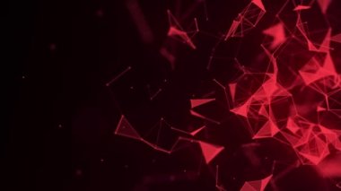 Ağ bağlantısı yapısı. Büyük veri. Noktalar ve doğrular birleştiriliyor. Soyut teknoloji geçmişi. 3D görüntüleme. 4k animasyon.