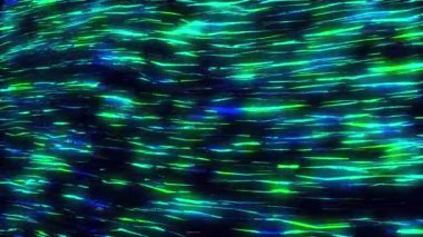 Parlak çizgileri olan soyut renkli arkaplan. Soyut neon arkaplan. Hızlı hareket eden renkli ışınlar. Parlak çizgiler, sanal gerçeklik. Teknolojik fütüristik hareket geçmişi. Üç boyutlu. Video animasyonu 4K.