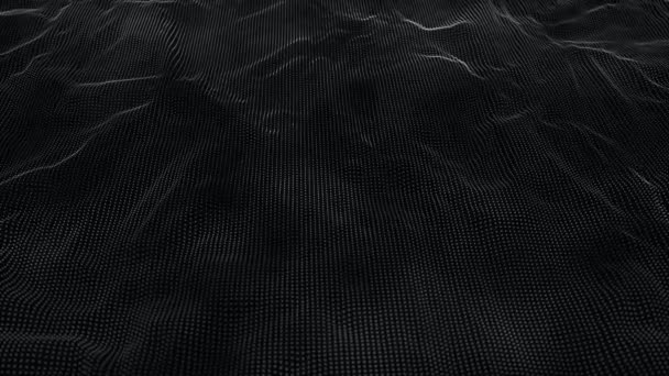 Abstrakter Hintergrund Mit Dynamischer Welle Futuristische Punktwelle Visualisierung Von Schallwellen — Stockvideo