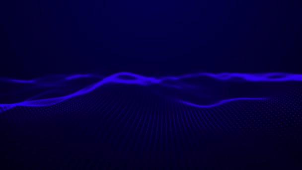 Dynamische Welle Glühender Teilchen Informationen Über Den Datenfluss Konzept Der — Stockvideo