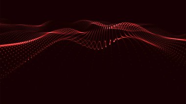 Abstract futuristic background. Big data visualization. Network connection. Data transfer. Vector illustration. 3d rendering.