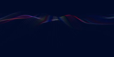 Abstract futuristic background. Big data visualization. Network connection. Data transfer. Vector illustration. 3d rendering.