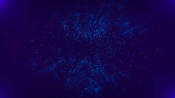 Abstract Background Connecting Dots Lines Network Connection Structure Plexus Effect — Foto Stock