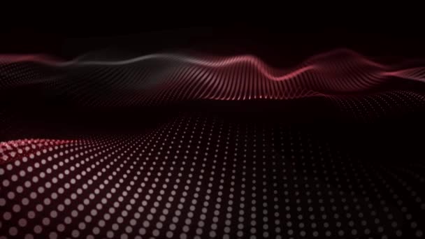 Abstrakter Hintergrund Mit Dynamischer Welle Futuristische Punktwelle Visualisierung Von Schallwellen — Stockvideo