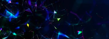 Technology background. Abstract digital combination dots and lines. Network connection structure. 3d Widescreen