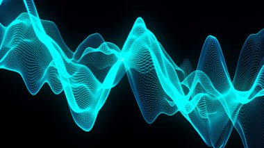 Soyut dijital arkaplan. Veri akışı bilgisi. Dijital iletişim kavramı. Büyük veri görselleştirmesi. 3 boyutlu görüntüleme. 4k