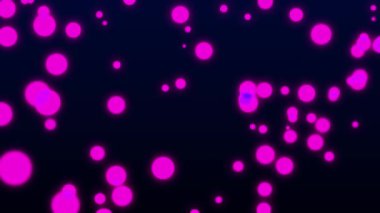 Soyut üç boyutlu çok renkli toplar koyu arkaplanda uçar. Canlandırma çerçeveleri 4K biçimlendiriliyor.