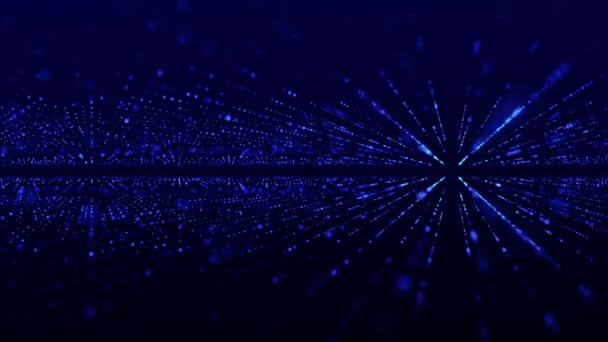 Digital Teknik Bakgrund Big Data Visualisering Dynamiskt Fält Glödande Partiklar — Stockvideo