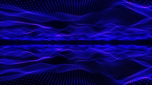 Technology background . Abstract digital wave of particles. Futuristic point wave. 3d