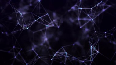 Abstract connection dots. Technology background. Network connection structure. Plexus effect. 3d. 4k animation.