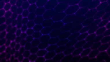 Geleceğin altıgen arka planı. Soyut teknoloji geçmişi. Teknoloji konsepti. Büyük veri. Üç boyutlu. 4k animasyon