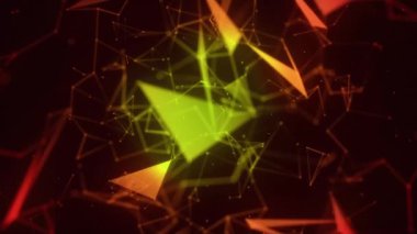 Abstract connection dots. Technology background. Network connection structure. Plexus effect. 3d. 4k animation