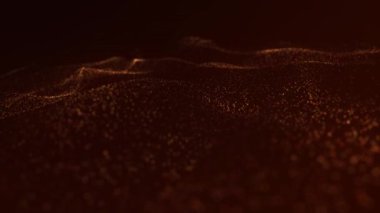 Dynamic wave of glowing particles. Digital technology background. 3d. 4k animation.