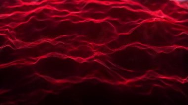 Abstract digital background. Dynamic wave of glowing particles. Data flow information. Concept of digital communication. Big data visualization. 3D rendering. 4k