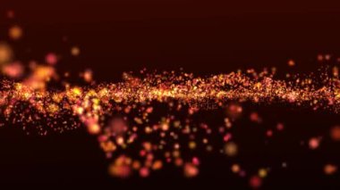 Dynamic wave of glowing particles. Digital technology background. 3d. 4k animation.