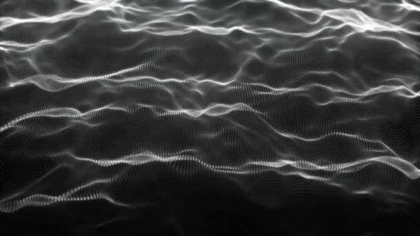 Abstract Digital Background Dynamic Wave Glowing Particles Data Flow Information — Vídeo de stock