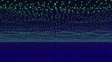 Abstract digital background. Dynamic wave of glowing particles. Data flow information. Concept of digital communication. Big data visualization. 3D rendering. 4k
