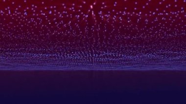 Abstract digital background. Dynamic wave of glowing particles. Data flow information. Concept of digital communication. Big data visualization. 3D rendering. 4k