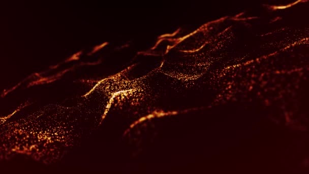 Dynamic Wave Glowing Particles Digital Technology Background Animation — Stockvideo