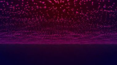 Dynamic wave of glowing particles. Abstract digital background. Data flow information. Concept of digital communication. Big data visualization. 3D rendering. 4k animation.