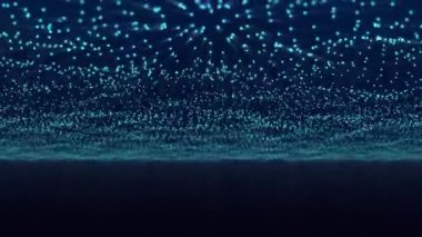 Dynamic wave of glowing particles. Abstract digital background. Data flow information. Concept of digital communication. Big data visualization. 3D rendering. 4k animation.
