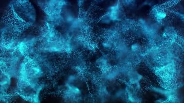 Dynamic wave of glowing particles. Digital technology background. 3d rendering. 4k animation.