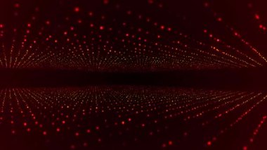 Dynamic wave of glowing particles. Abstract digital background. Data flow information. Concept of digital communication. Big data visualization. 3D rendering. 4k animation.