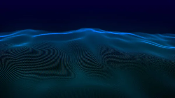 Technology background . Abstract digital wave of particles. Futuristic point wave. 3D rendering
