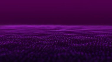 Dynamic wave of glowing particles. Abstract digital background. Data flow information. Concept of digital communication. Big data visualization. 3D rendering. 4k animation.