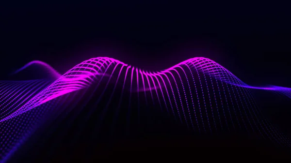 Technology background . Abstract digital wave of particles. Futuristic point wave. 3D rendering