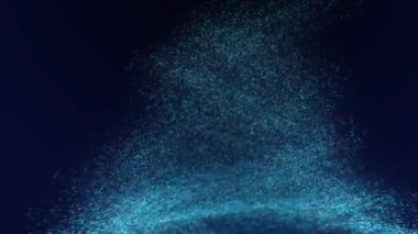 4K particle tornado, motion Background. Abstract background with connecting dots. Vortex. Wave of particles. Whirlpool of mixed particles of, flying on dark background.