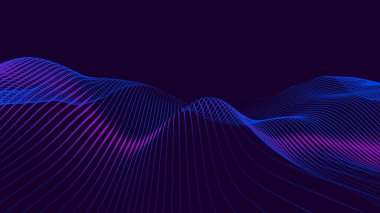 Abstract futuristic background. Big data visualization. Network connection. Data transfer. Vector illustration. 3d rendering.