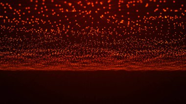 Teknoloji geçmişi. Parçacıkların soyut dijital dalgası. Gelecekçi nokta dalgası. 3d