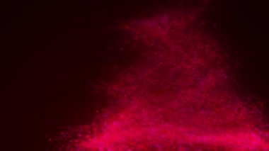 4K particle tornado, motion Background. Abstract background with connecting dots. Vortex. Wave of particles. Whirlpool of mixed particles of, flying on dark background. Dynamic particles of, randomly rotate, swirl, float in the air.