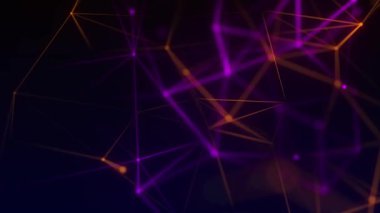 Ağ bağlantısı yapısı. Büyük veri. Noktalar ve doğrular birleştiriliyor. Soyut teknoloji geçmişi. 3D görüntüleme. 4k animasyon.