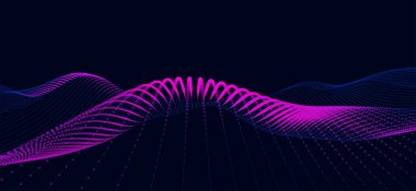 Abstract futuristic background. Big data visualization. Network connection. Data transfer. Vector illustration. 3d rendering.