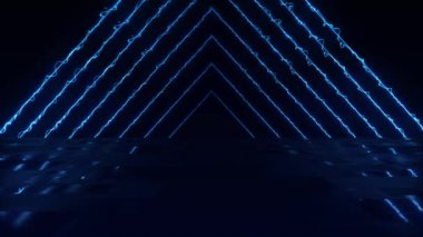 Abstract colorful background with bright rays and glowing lines. Abstract tech futuristic background. Bright neon lines sparkle and move. Seamless loop. 3d rendering. 4k animation