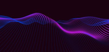 Abstract futuristic background. Big data visualization. Network connection. Data transfer. Vector illustration. 3d rendering.