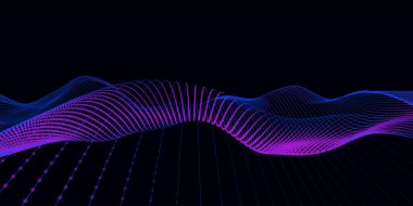 Abstract futuristic background. Big data visualization. Network connection. Data transfer. Vector illustration. 3d rendering.