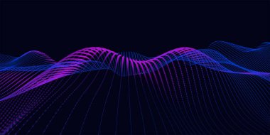 Abstract futuristic background. Big data visualization. Network connection. Data transfer. Vector illustration. 3d rendering.